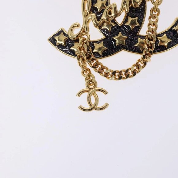 CHANEL COCO Mark Brooch metal Gold CC Auth BA4087M - Picture 9 of 13